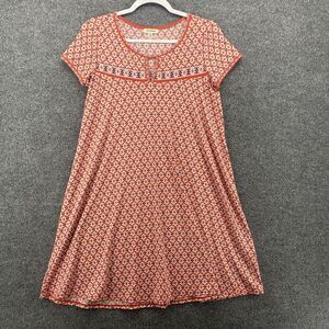 Max Studio Dress Womens XS Geometric Short Sleeve Midi Ladies Hippie Retro 70s